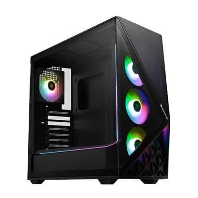 iBuypower Slate 9 Mesh ATX Mid Tower Black with Mesh, Tempered Glass Side Panel image