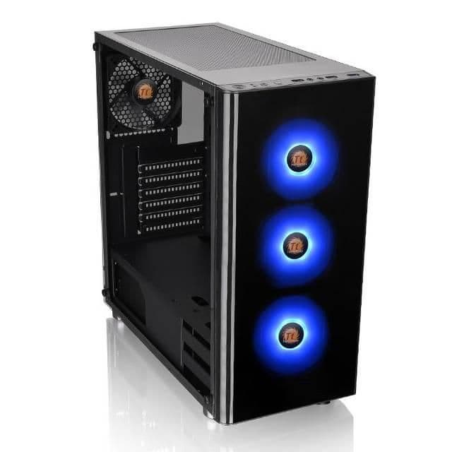 Thermaltake V200 RGB ATX Mid Tower Black with Tempered Glass Side Panel and Front Panel: USB 3.2 Gen 1 Type-A and USB 2.0 Type-A image