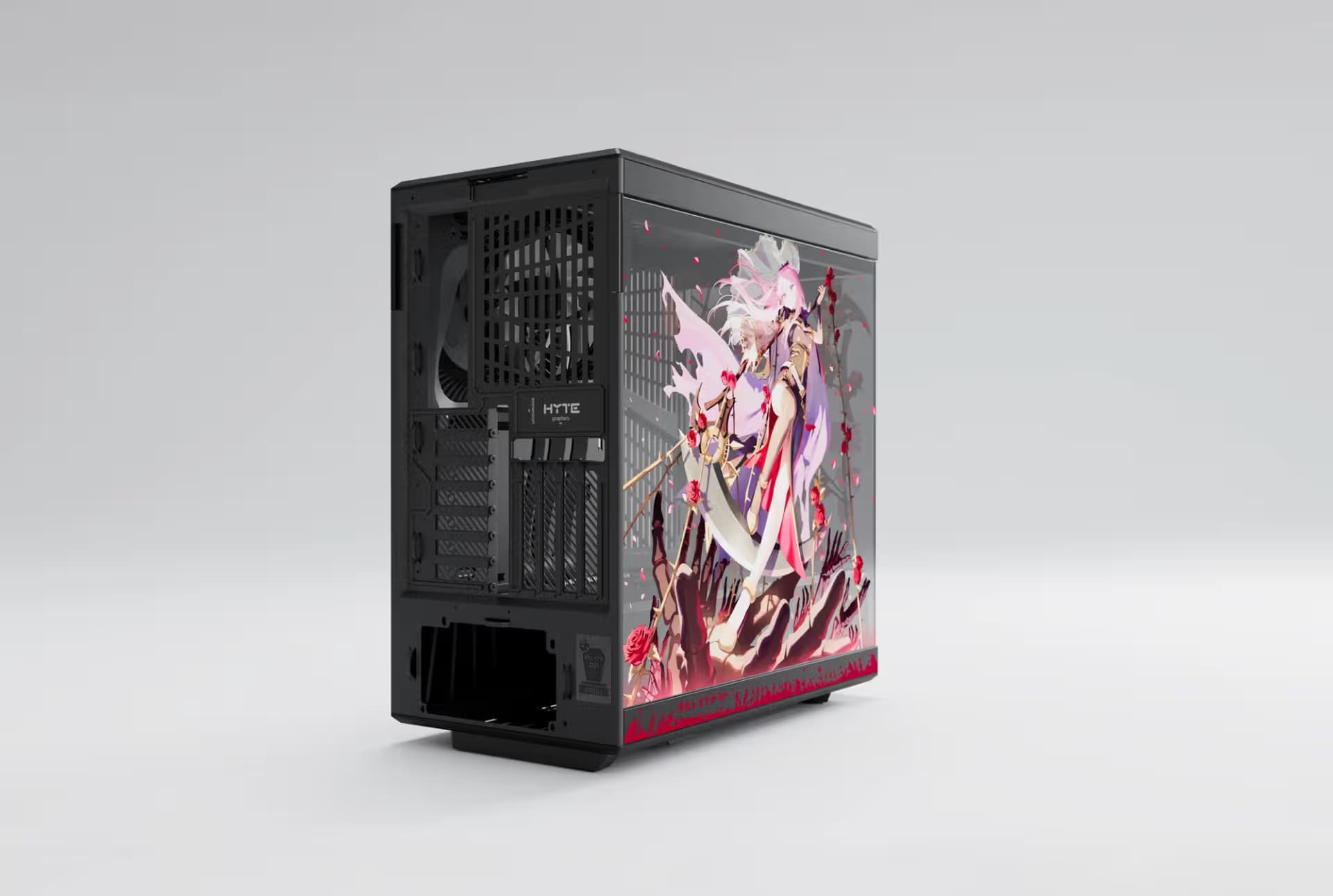 HYTE Mori Calliope Y40 ATX Mid Tower Black / Red with Tempered Glass Side Panel and USB 3.2 Gen 2 Type-C, USB 3.2 Gen 1 Type-A image