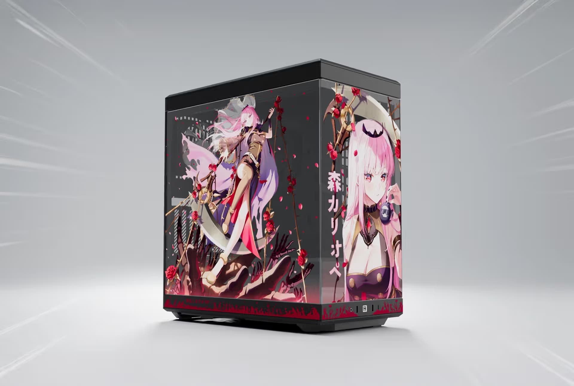 HYTE Mori Calliope Y40 ATX Mid Tower Black / Red with Tempered Glass Side Panel and USB 3.2 Gen 2 Type-C, USB 3.2 Gen 1 Type-A image
