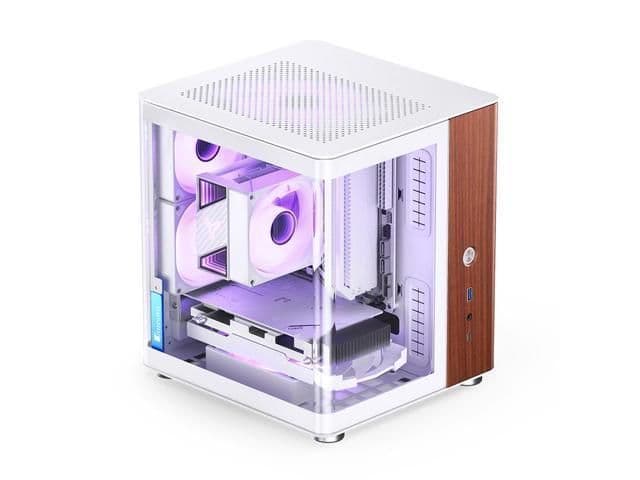 Jonsbo TK-0 Mini-ITX Desktop White Tempered Glass Side Panel, USB 3.2 Gen 2 Type-C, USB 3.2 Gen 1 Type-A main image