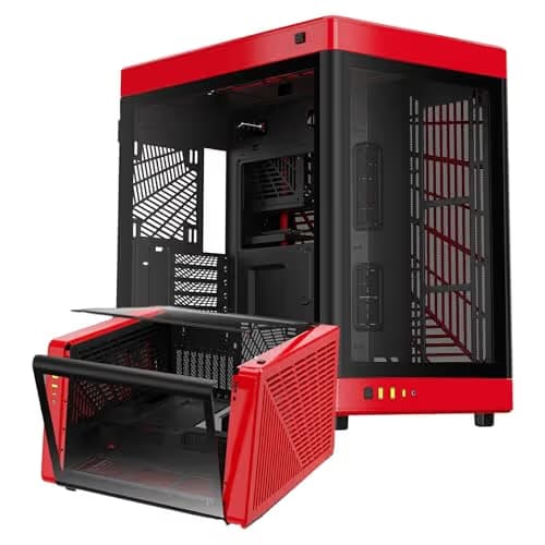 GAMDIAS NESO P1 ATX Full Tower Black / Red with Tempered Glass Side Panel and USB 3.2 Gen 2 Type-C, USB 3.2 Gen 1 Type-A image