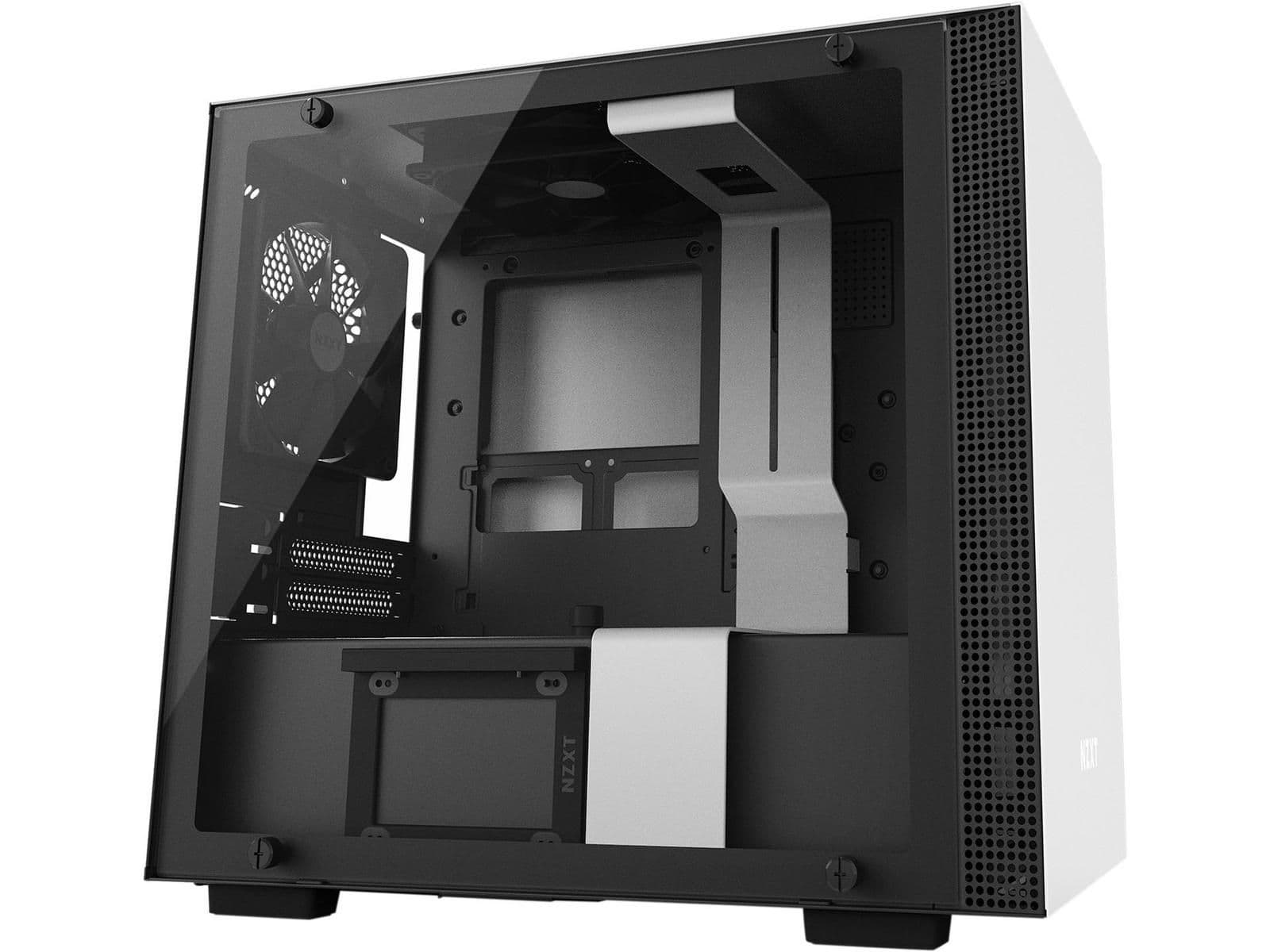 NZXT H200i Mini-ITX Tower White / Black Tempered Glass Side Panel image
