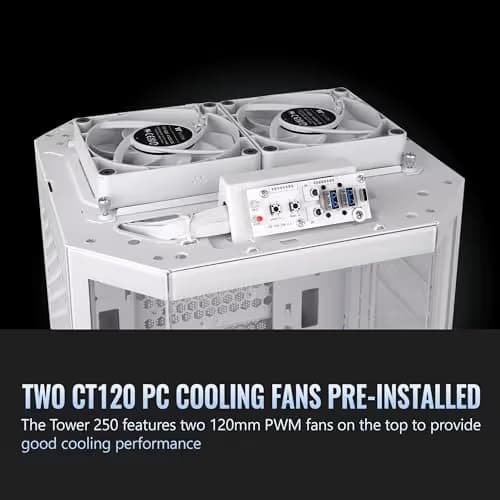 Thermaltake The Tower 250 Mini-ITX Tower White with Tempered Glass Side Panel and USB 3.2 Gen 2 Type-C, USB 3.2 Gen 1 Type-A image
