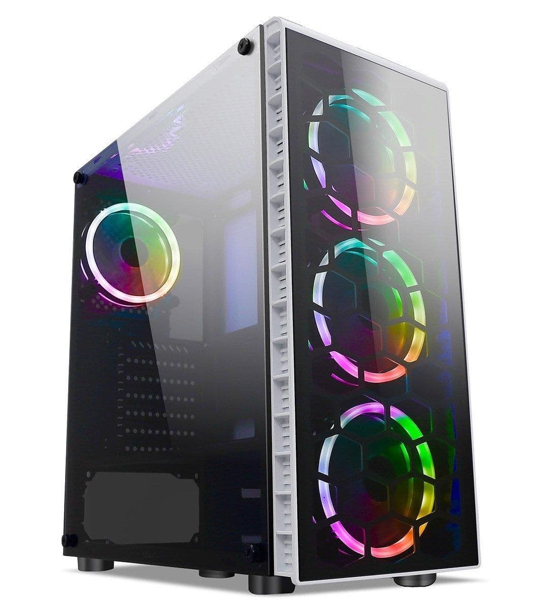 CiT Raider RGB ATX Mid Tower White / Black Tempered Glass main image