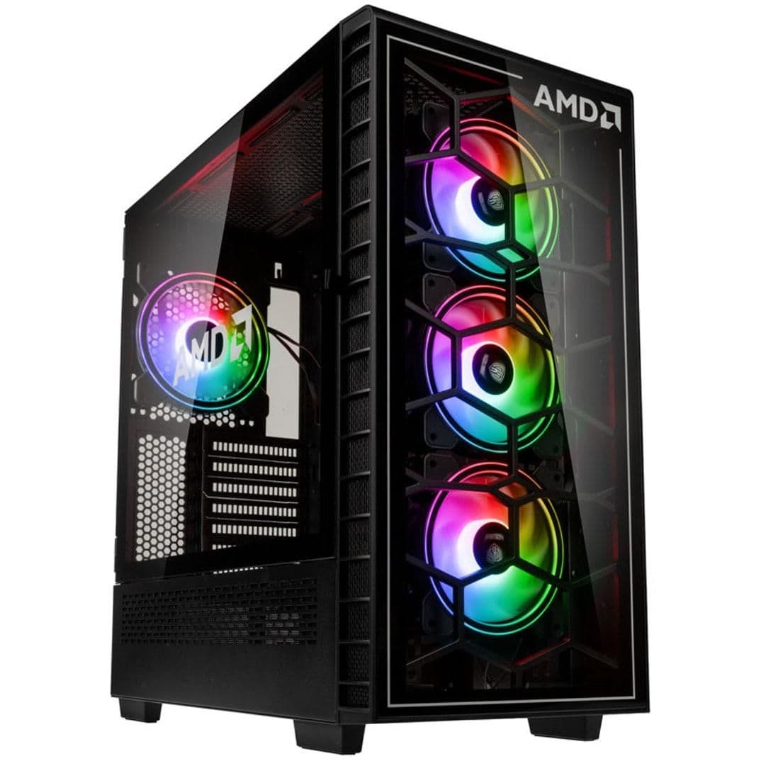 KOLINK Observatory Y AMD SE ATX Mid Tower Black Tempered Glass Side Panel, USB 3.2 Gen 2 Type-C, USB 2.0 Type-A image