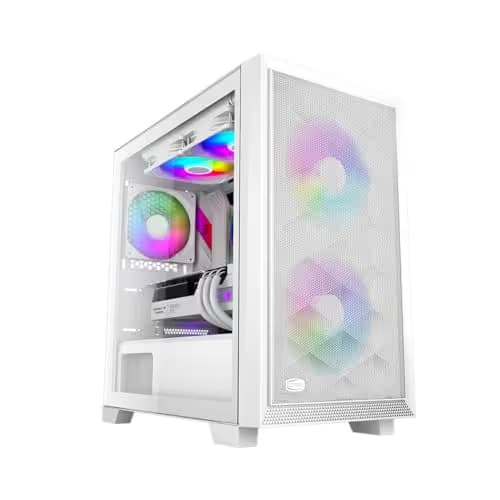 PC Cooler CPS C3D310 ARGB Micro ATX Mid Tower White Tempered Glass Side Panel image