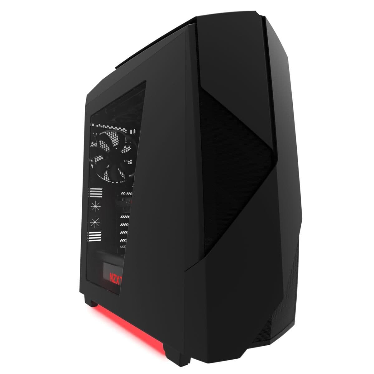 NZXT Noctis 450 ATX Mid Tower Black / Red with Acrylic Side Panel and USB 3.2 Gen 1 Type-A, USB 2.0 Type-A image