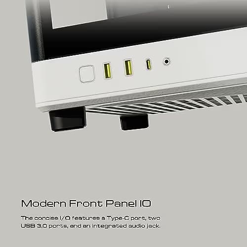 GAMDIAS NESO P1 ATX Full Tower Black / White Tempered Glass Side Panel, USB 3.2 Gen 2 Type-C, USB 3.2 Gen 1 Type-A image