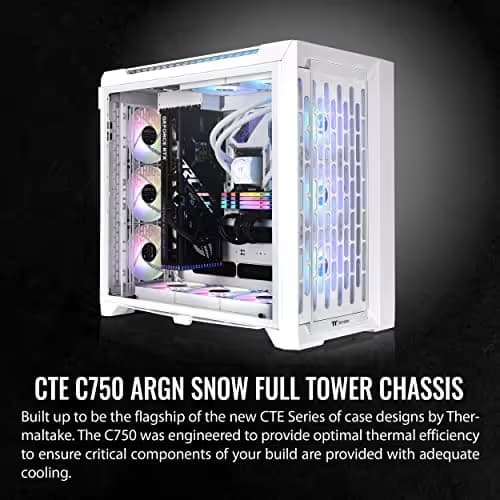 Thermaltake CTE C750 ARGB ATX Full Tower White Tempered Glass Side Panel image