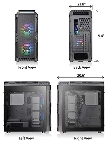 Thermaltake Level 20 RS ARGB ATX Mid Tower Black with Tempered Glass Side Panel and USB 3.2 Gen 1 Type-A USB 2.0 Type-A image