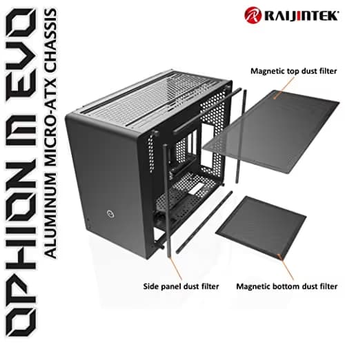 RAIJINTEK OPHION M EVO TGS Micro ATX Mid Tower Black Tempered Glass USB 3.2 Gen 2 Type-C USB 3.2 Gen 1 Type-A image