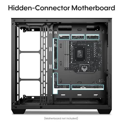 Vetroo AL900 ATX Mid Tower Black Tempered Glass Side Panel USB 3.2 Gen 1 Type-A USB 2.0 Type-A image