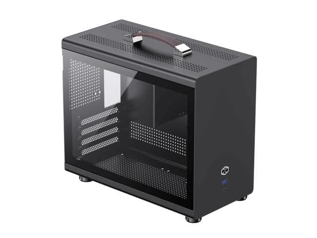 GameMax Spark Mini-ITX Desktop Black with Tempered Glass Side Panel and USB 3.2 Gen 1 Type-C, USB 3.2 Gen 1 Type-A image