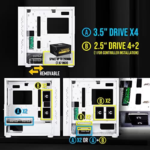 BitFenix Tracery ATX Mid Tower White with Tempered Glass Side Panel and USB 3.2 Gen 2 Type-C USB 3.2 Gen 1 Type-A image