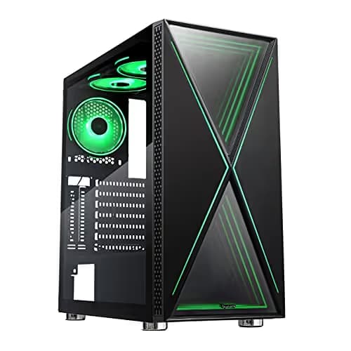 BGears b-BlackWidow-RGB ATX Mid Tower Black with Tinted Tempered Glass Side Panel and Front Panel USB 3.2 Gen 1 Type-A, USB 2.0 Type-A image