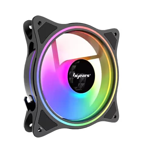 BGears b-BlackWidow-RGB ATX Mid Tower Black with Tinted Tempered Glass Side Panel and Front Panel USB 3.2 Gen 1 Type-A, USB 2.0 Type-A image