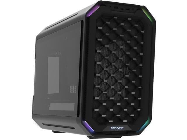 Antec DARK CUBE Micro ATX Mini Tower Black with Tempered Glass Side Panel and USB 3.2 Gen 2 Type-C, USB 3.2 Gen 1 Type-A main image