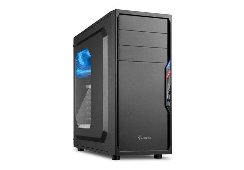 SHARKOON VS4-W ATX Mid Tower Black / Blue Acrylic Side Panel image