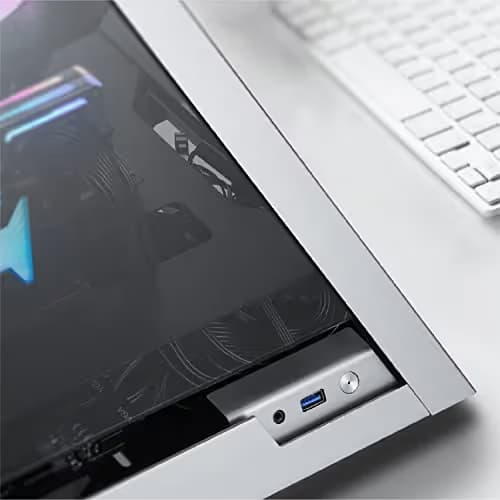 Azza Pyramid Mini 806 Mini-ITX Tower Silver / Black with Tempered Glass Side Panel and USB 3.2 Gen 1 Type-A image