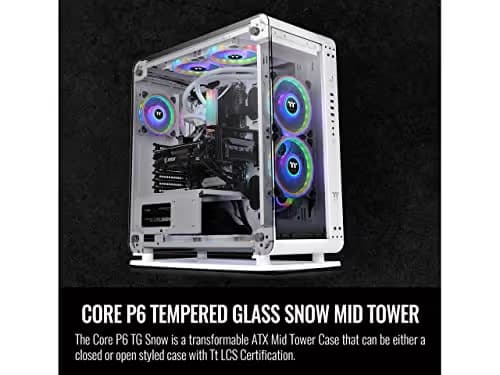 Thermaltake Core P6 ATX Mid Tower White / Black Tempered Glass Side Panel, USB 3.2 Gen 2 Type-C, USB 3.2 Gen 1 Type-A, USB 2.0 Type-A image