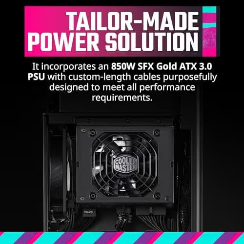 Cooler Master NCORE 100 MAX Mini-ITX Tower Silver Mesh Side Panel, 850W Power Supply image