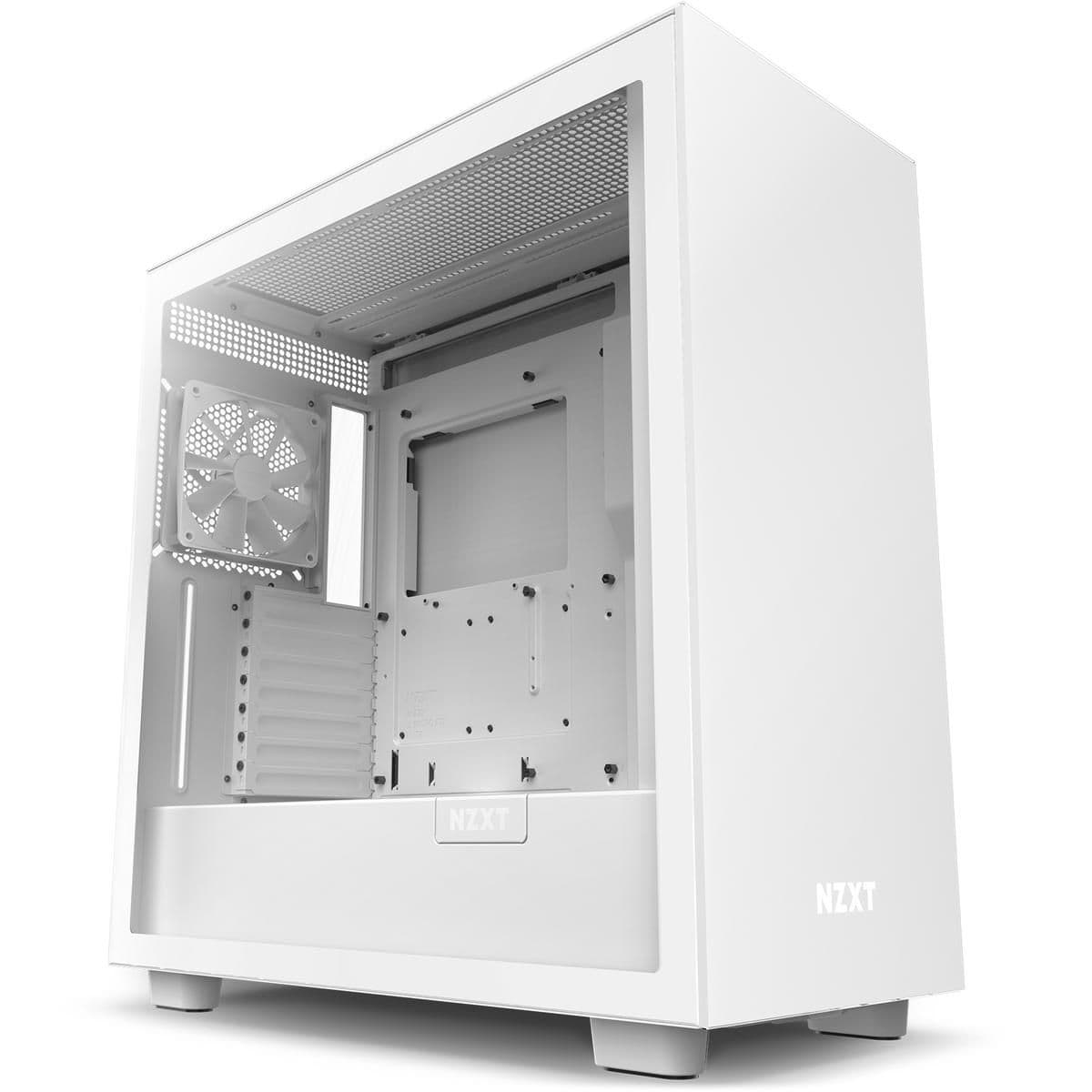 NZXT H7 ATX Mid Tower White with Tempered Glass Side Panel and USB 3.2 Gen 2 Type-C USB 3.2 Gen 1 Type-A Front Panel main image