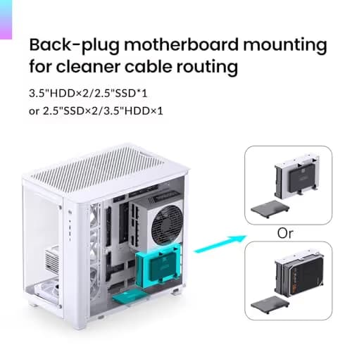 Jonsbo TK-3 ATX Mid Tower White with Tempered Glass Side Panel and USB 3.2 Gen 2 Type-C, USB 3.2 Gen 1 Type-A image