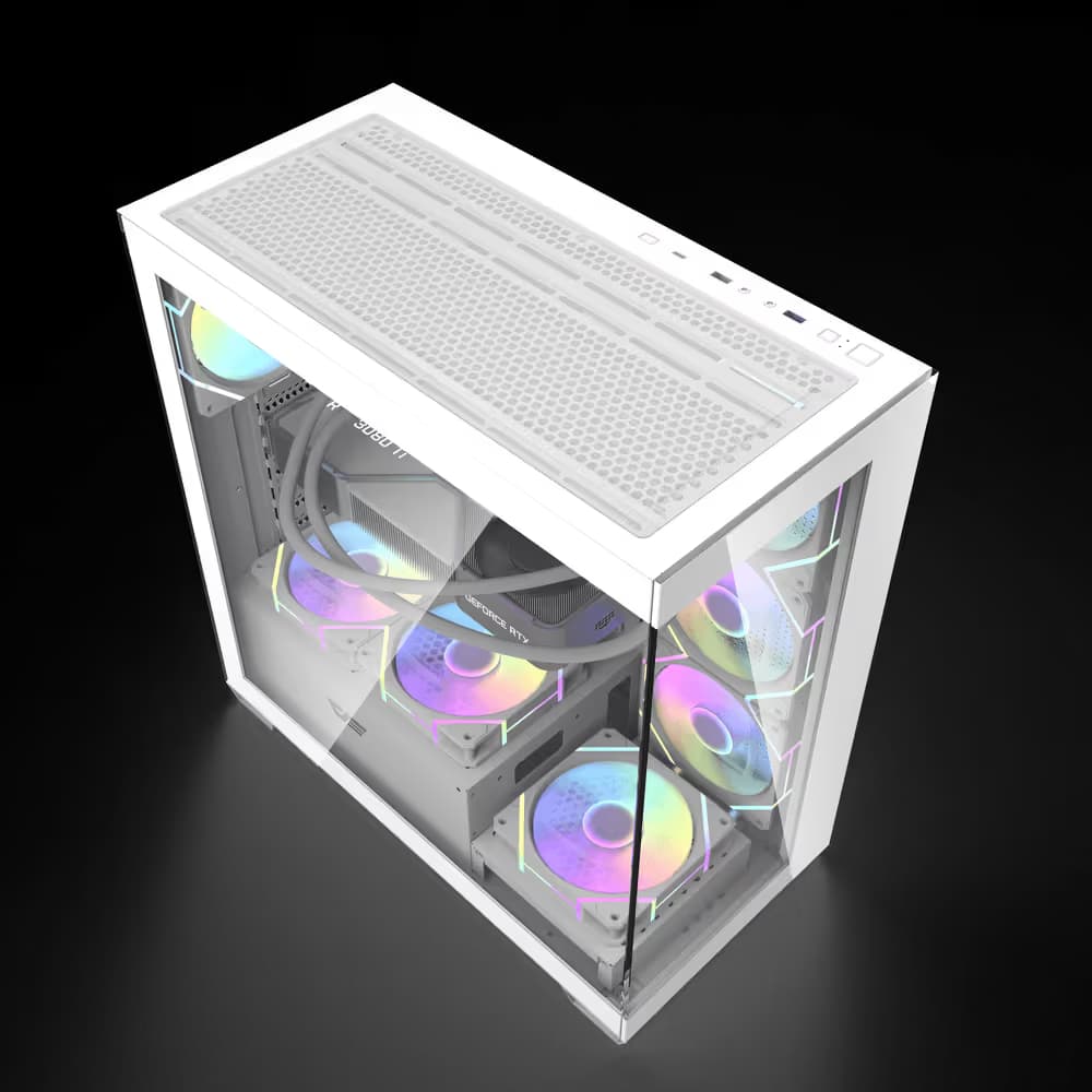 darkFlash DS900 ATX Mid Tower White Tempered Glass Side Panel image