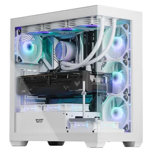 darkFlash DS900 ATX Mid Tower White Tempered Glass Side Panel main image