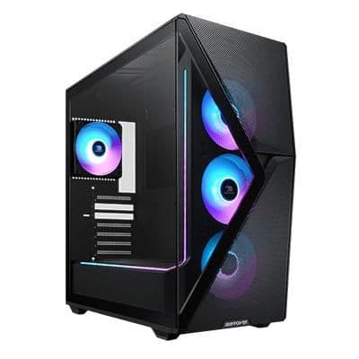 iBuypower Slate 8 Mesh Pro ARGB ATX Mid Tower Black Tempered Glass Side Panel, USB 3.2 Gen 2 Type-C, USB 3.2 Gen 1 Type-A main image