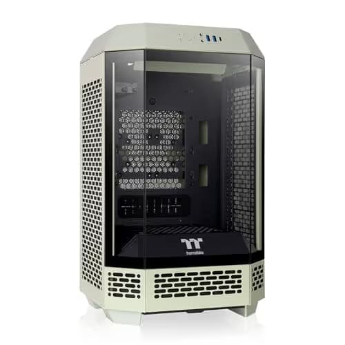 Thermaltake The Tower 250 Mini-ITX Tower Green / Black Tempered Glass Side Panel image