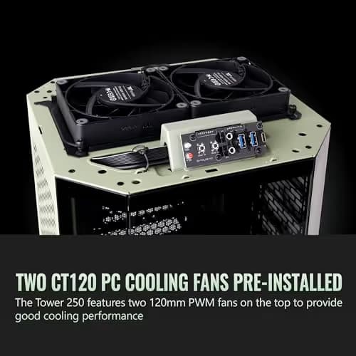 Thermaltake The Tower 250 Mini-ITX Tower Green / Black Tempered Glass Side Panel image