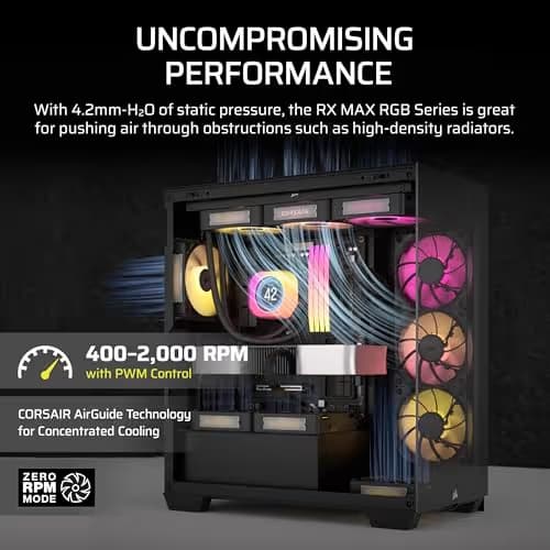 Corsair iCUE LINK RX120 MAX 120mm Black RGB PWM 3-Pack image