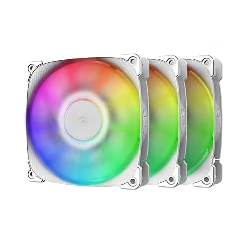 Geometric Future Squama 2501 120mm White Addressable RGB PWM 80.81 CFM 3-Pack image