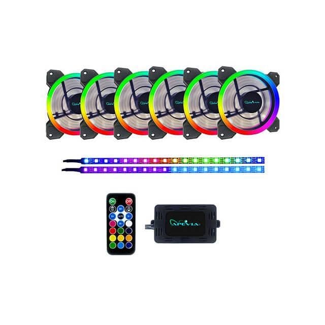 Apevia Spectra 120mm Black PWM RGB 6-Pack main image