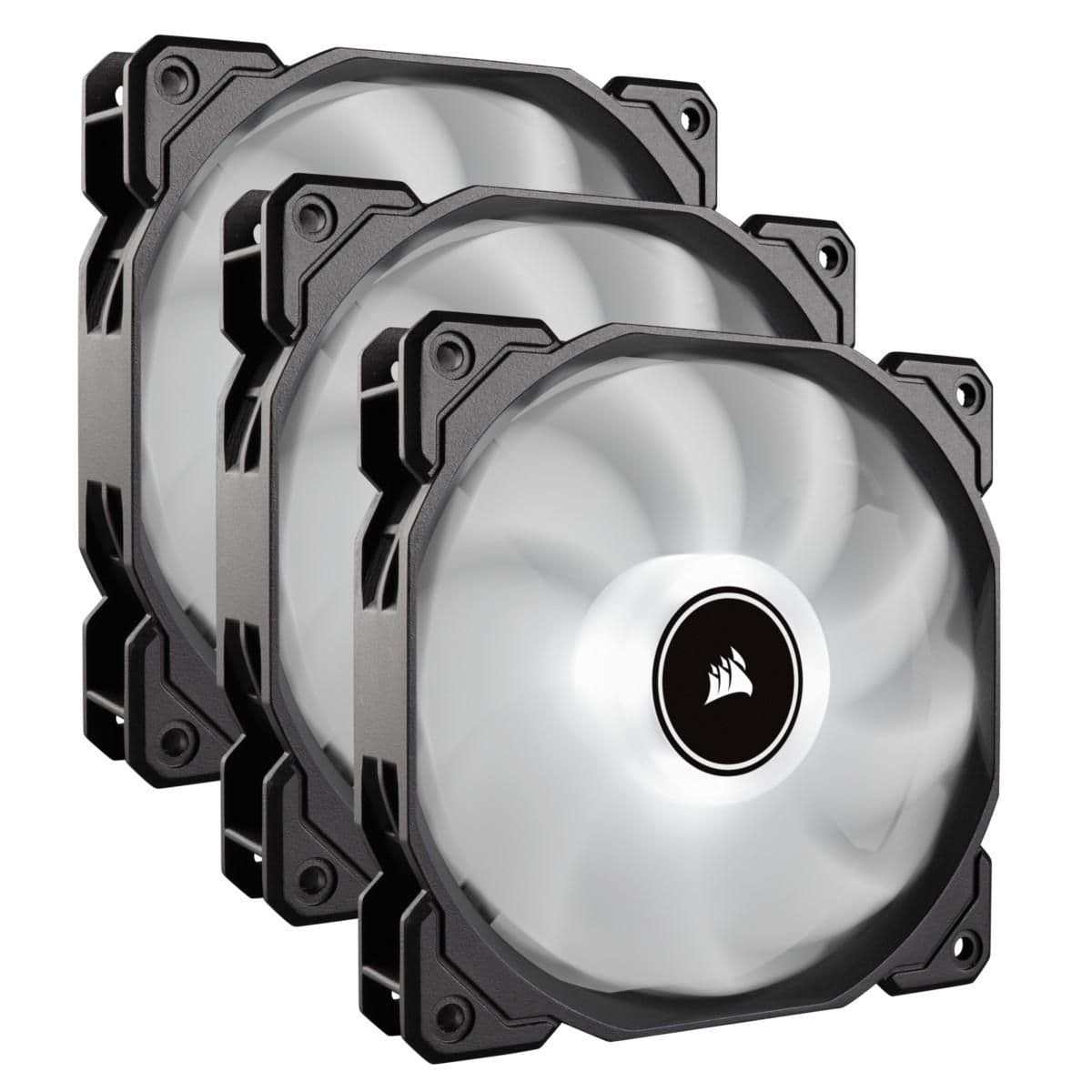 Corsair AF120 (2018) 120mm Black / White 52 CFM White LED 3-Pack image