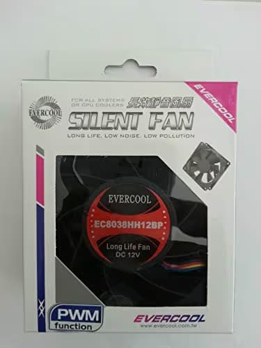 Evercool EC8038HH12BP 80mm Black Yellow LED 37.1 CFM 1-Pack image