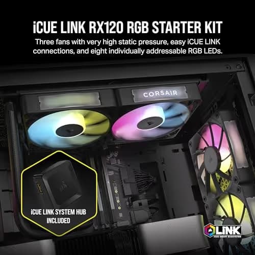 Corsair iCUE LINK RX120 120mm RGB PWM Black 3-Pack image