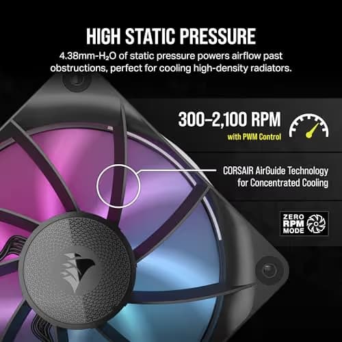 Corsair iCUE LINK RX120 120mm RGB PWM Black 3-Pack image