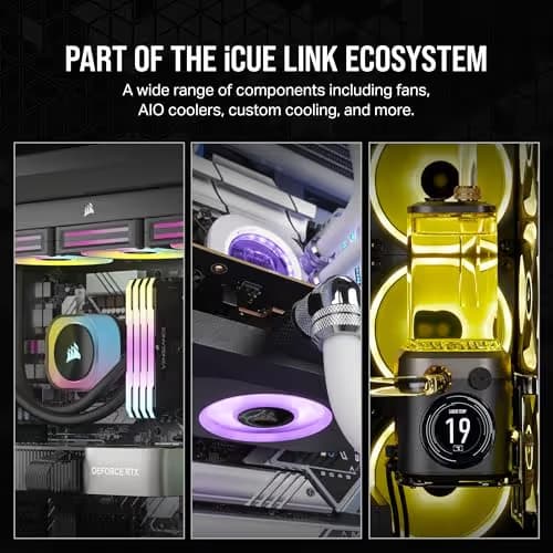 Corsair iCUE LINK RX120 120mm RGB PWM Black 3-Pack image