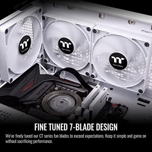 Thermaltake CT140 140mm White PWM 77.37 CFM 2-Pack image