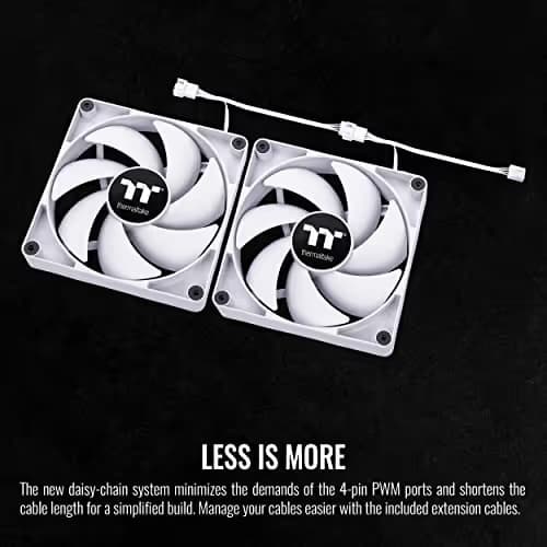 Thermaltake CT140 140mm White PWM 77.37 CFM 2-Pack image