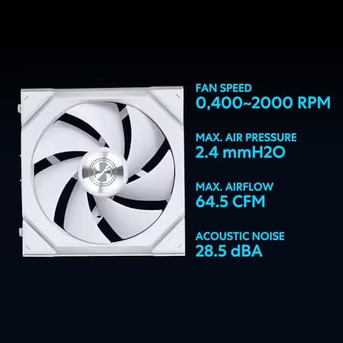Lian Li UNI FAN SL Wireless 120mm White PWM Addressable RGB 64.05 CFM 3-Pack image