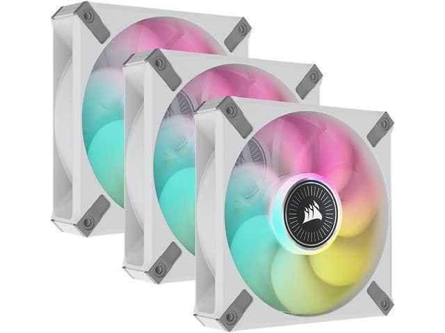 Corsair iCUE ML120 120mm White / Gray RGB ELITE Premium 58.1 CFM PWM 3-Pack image