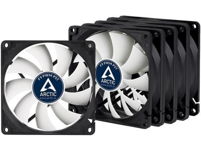 ARCTIC F9 92mm Black / White PST 43 CFM PWM 5-Pack main image