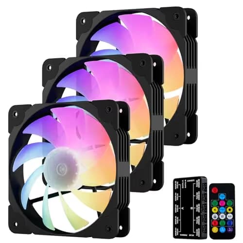 Vetroo SA-140 140mm Black 69.29 CFM PWM ARGB 3-Pack image