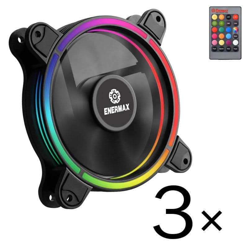 Enermax T.B. 120mm Black RGB PWM 47.53 CFM 3-Pack image