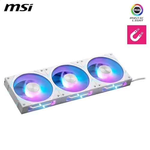 MSI MPG EZ120 120mm Addressable RGB PWM 73.82 CFM White 3-Pack image