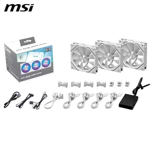 MSI MPG EZ120 120mm Addressable RGB PWM 73.82 CFM White 3-Pack image